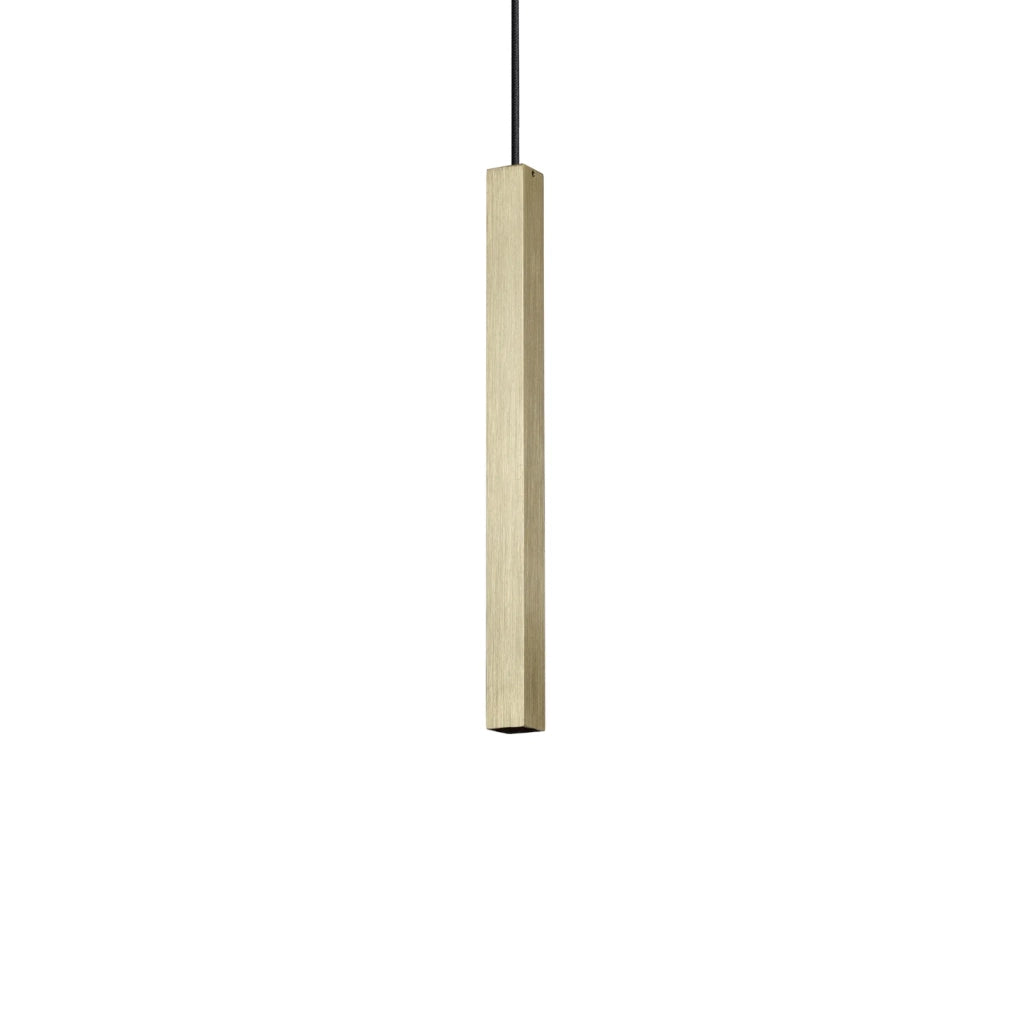 Lampada A Sospensione Look 1 Luce Led Integrato Ottone Satinato