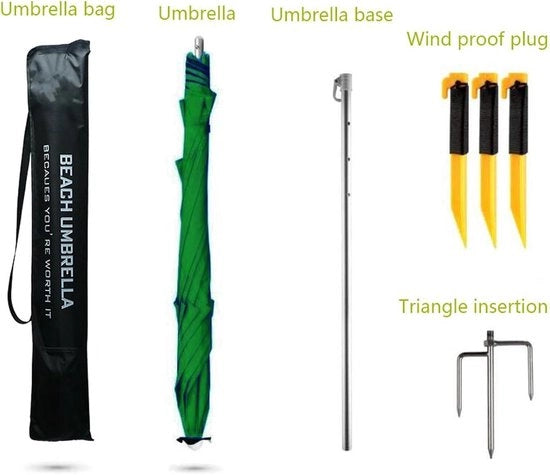 Parasole portatile per esterno con protezione UV 50+ e ancore - Parasole da spiaggia per terrazza, giardino, piscina e giardino posteriore