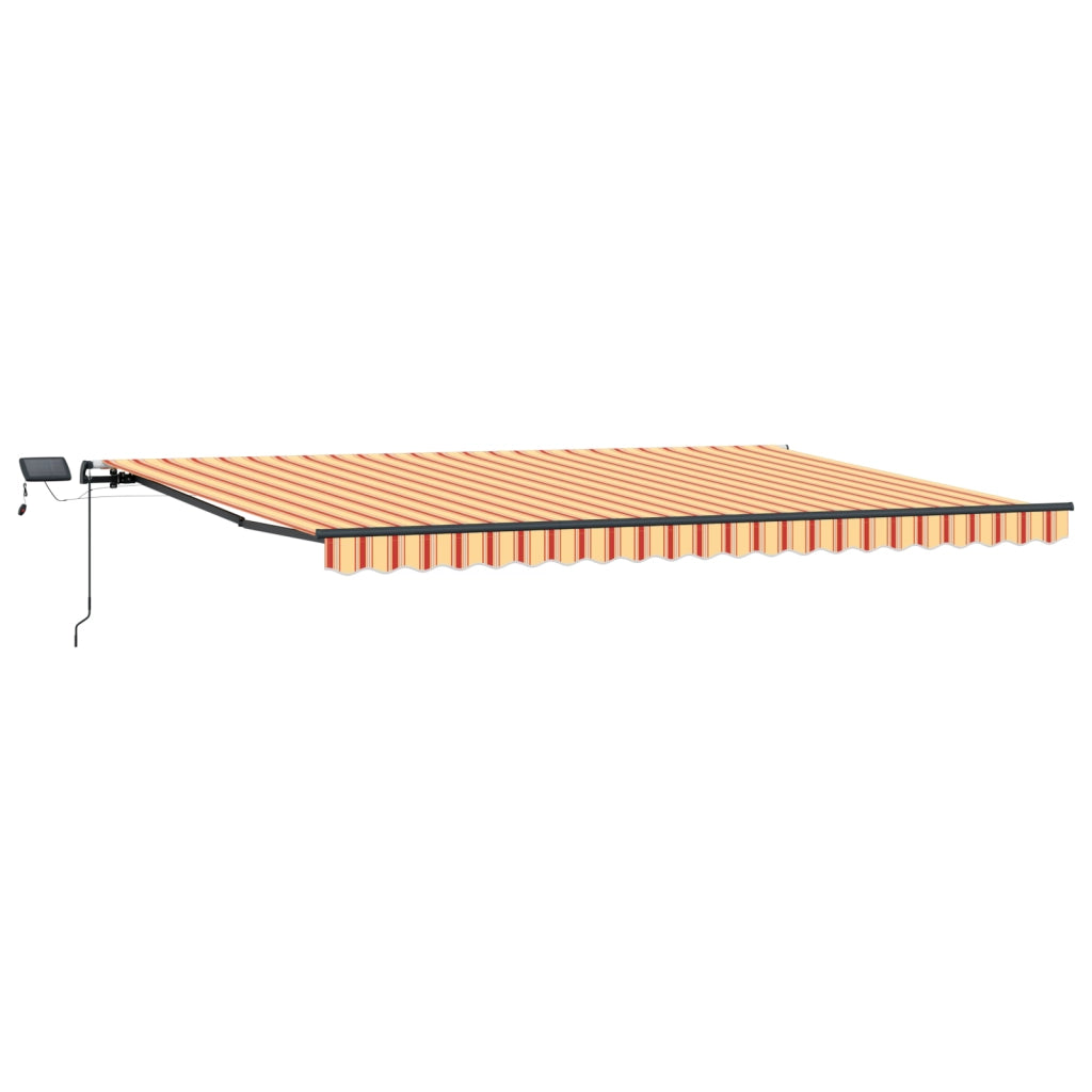 Tenda Retrattile Manuale con LED Gialla e Arancione 500x300 cm
