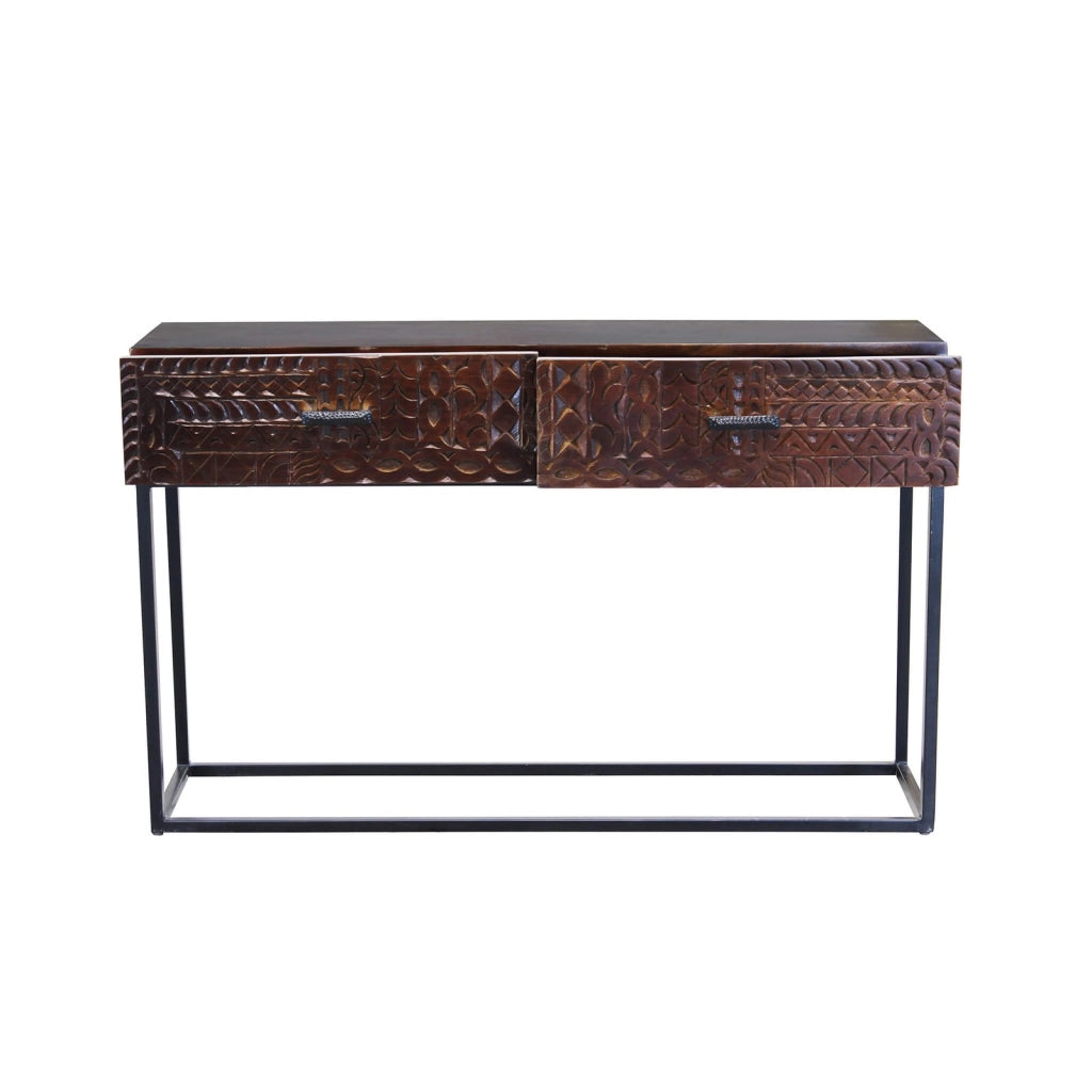 Consolle per Ingresso con decoro in Legno Metallo cm 120x30x76 - WILBUR