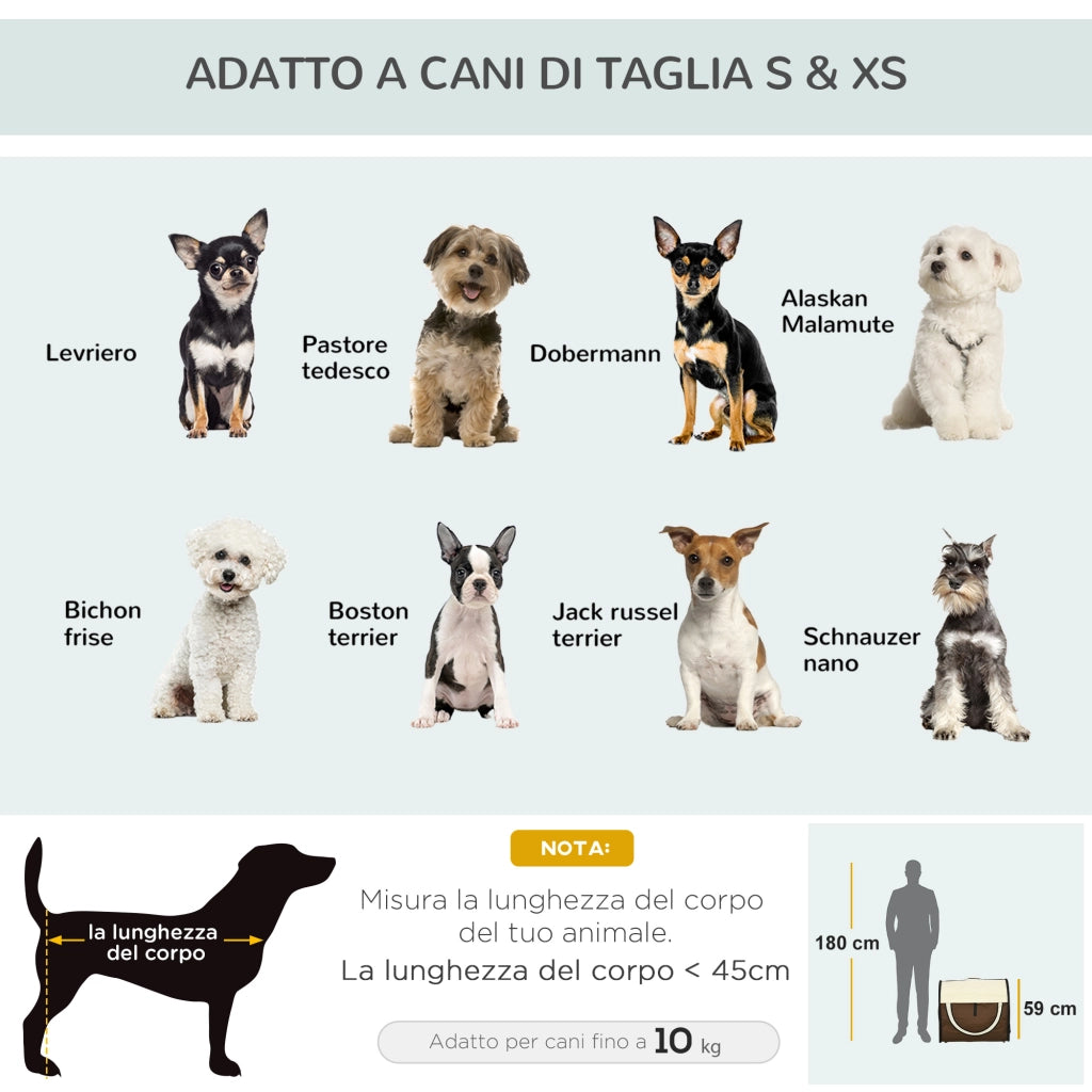 Trasportino per Animali Domestici Pieghevole ¨C Zephmum ¨C Marrone, Oxford, 70x51x59cm