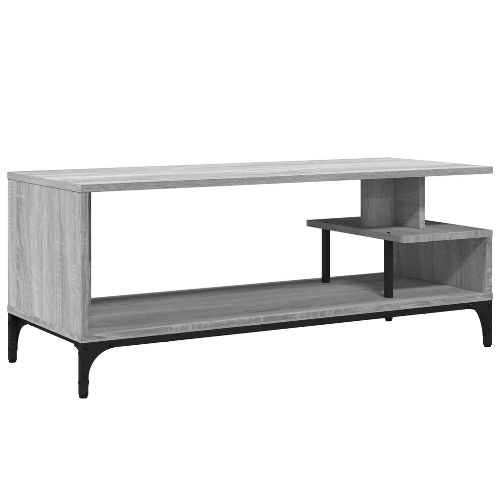 Mobile TV Grigio Sonoma 102x40x41cm Legno e Acciaio a Polverecod mxl 86850