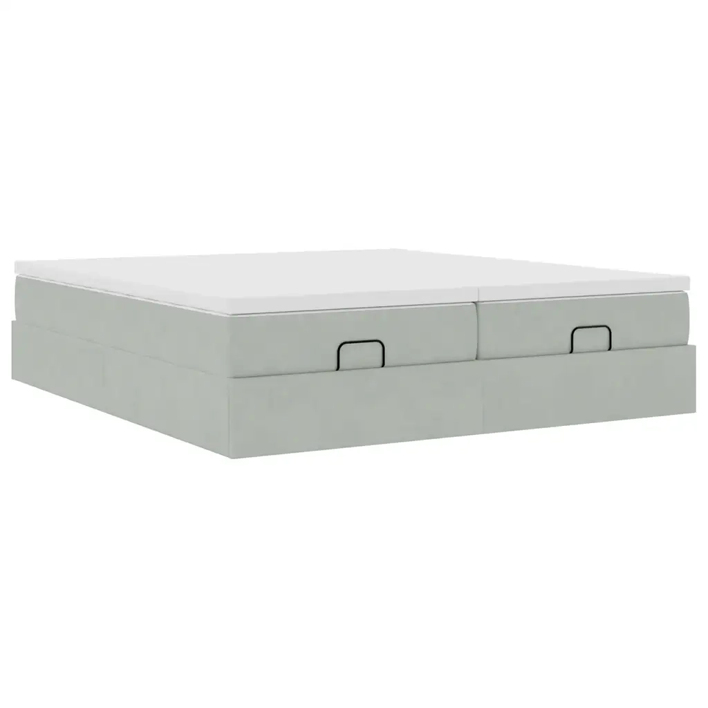 Struttura Letto Pouf con Materassi 160x200 cm in Velluto 3311255