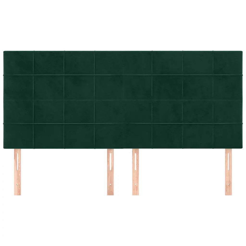 Testiere 4 pz Verde Scuro 100x5x78/88 cm in Velluto