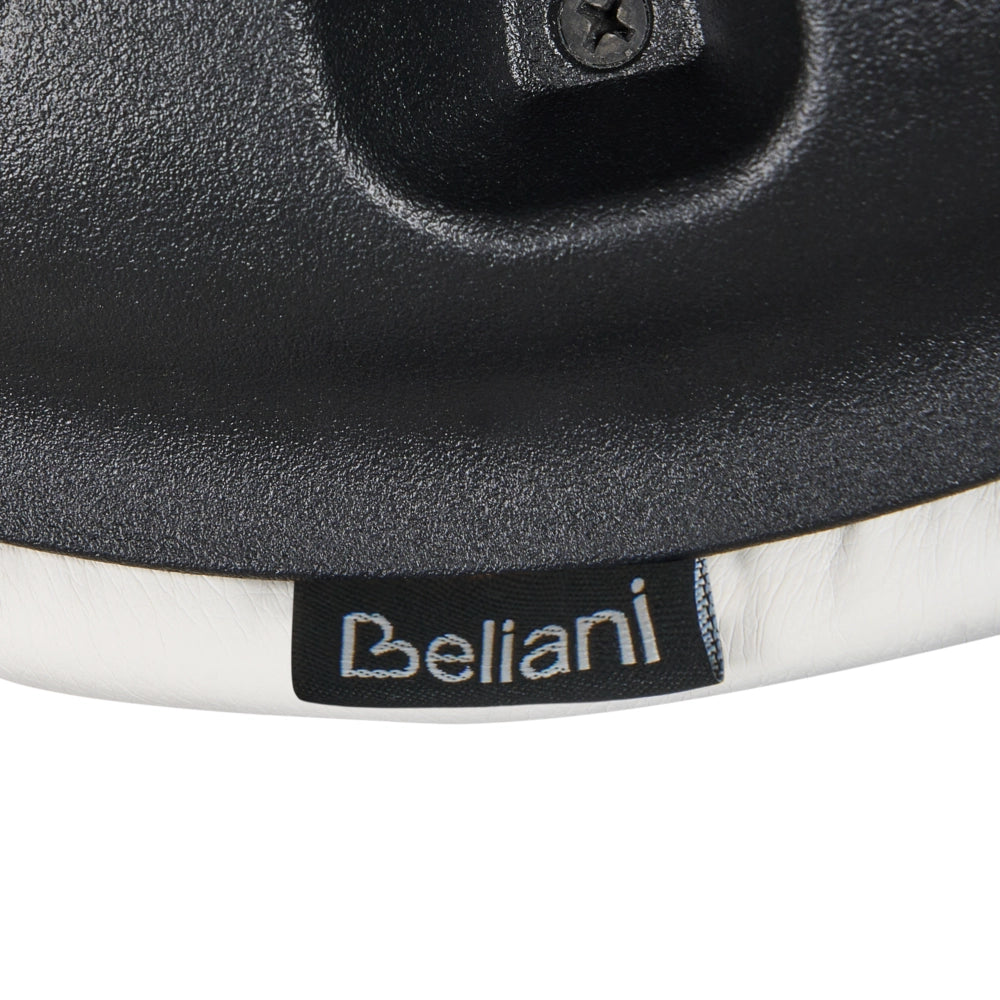 Sgabello in ecopelle bianco con struttura in metallo ad altezza regolabile mobili da ufficio