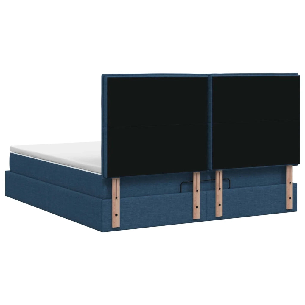 Letto Ottomano con Materasso e LED Blu 180 x 200 cm Tessuto 3458013
