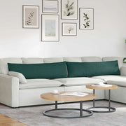 Cuscini da Divano 2 pz-Set di 2 Cuscini per Sofa Verde Scuro 145 x 40 cm Tessuto