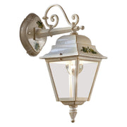 Applique Classica Da Esterno Gorizia Metallo Ceramica Bianco Sfumato 1 Luce E27