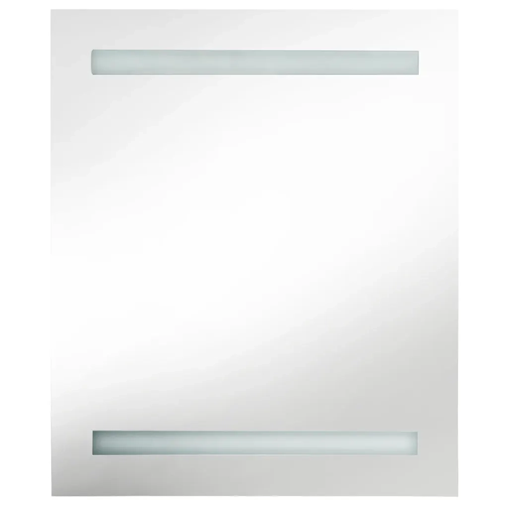 Armadietto Bagno con Specchio e LED Grigio Lucido 50x14x60 cm 326483