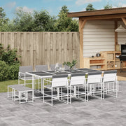vidaXL Set da Pranzo da Giardino 13 pz con Cuscini Bianco in Textilene