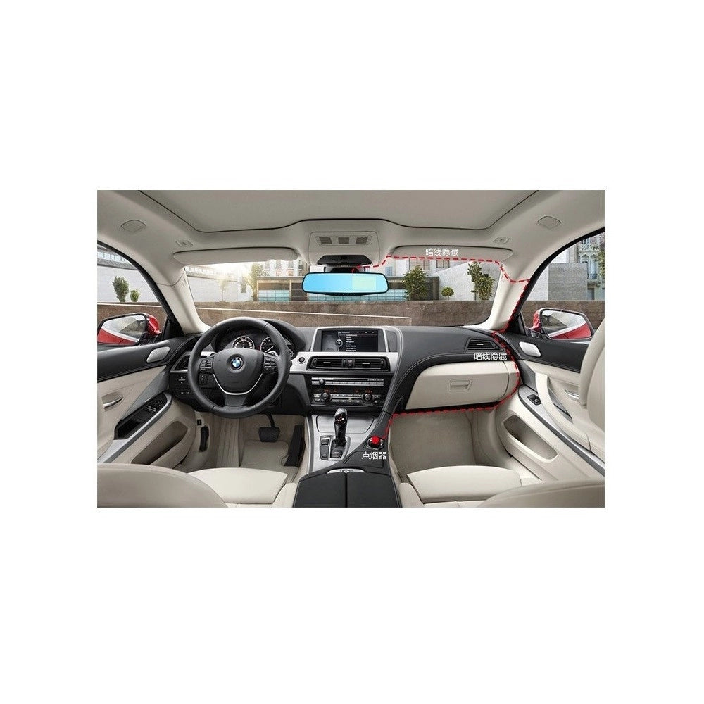 Trade Shop - Auto Rearview Specchietto Dvr Telecamera Full Hd 1080p 2.3 "lcd Per Retrocamera -