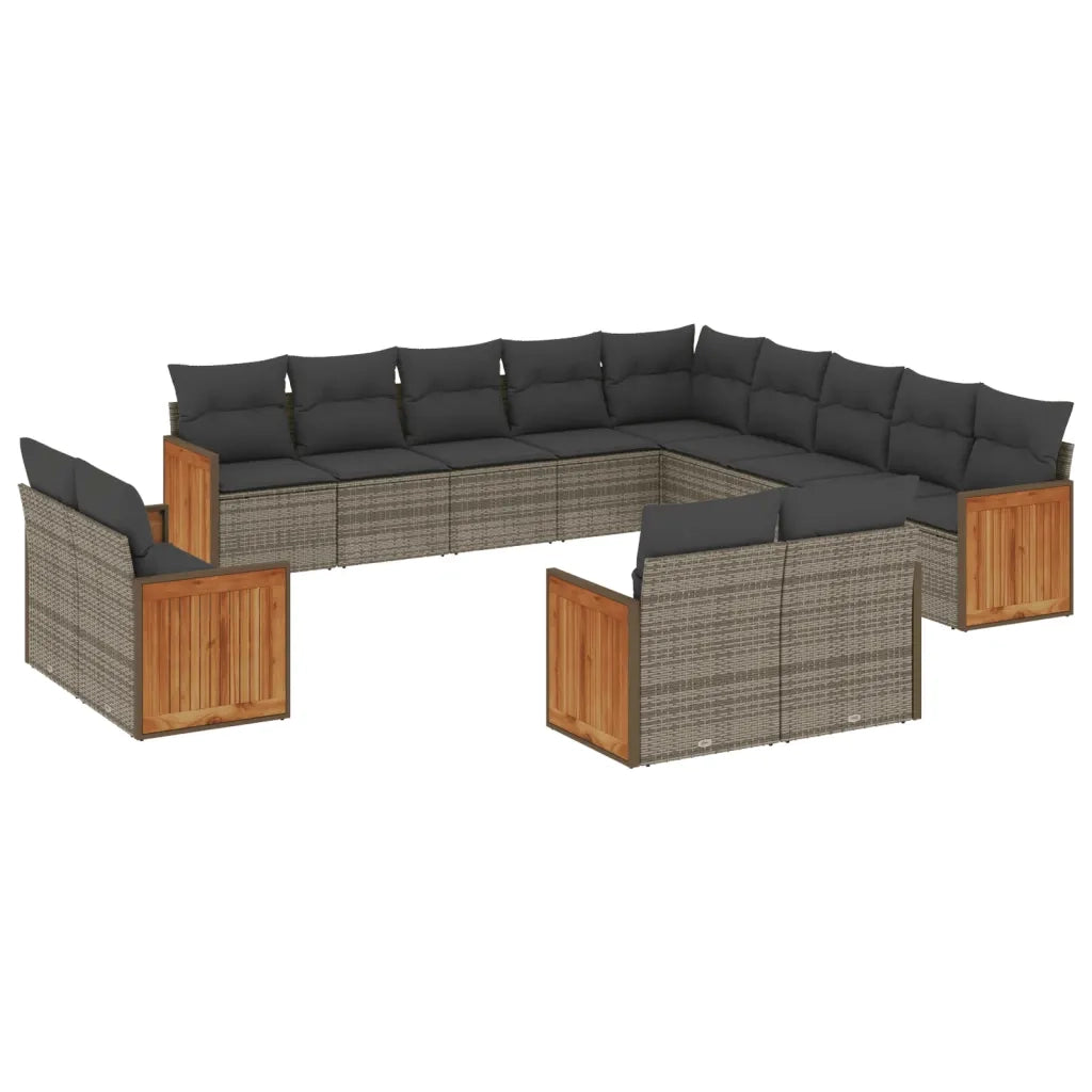 Set Divani da Giardino 13 pz con Cuscini Grigio in Polyrattancod mxl 113969