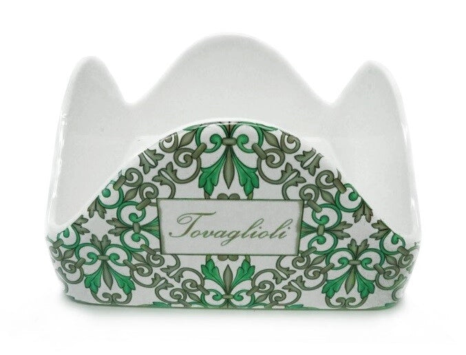 Portatovaglioli da Tavola in Ceramica Decoro Agadir Verde