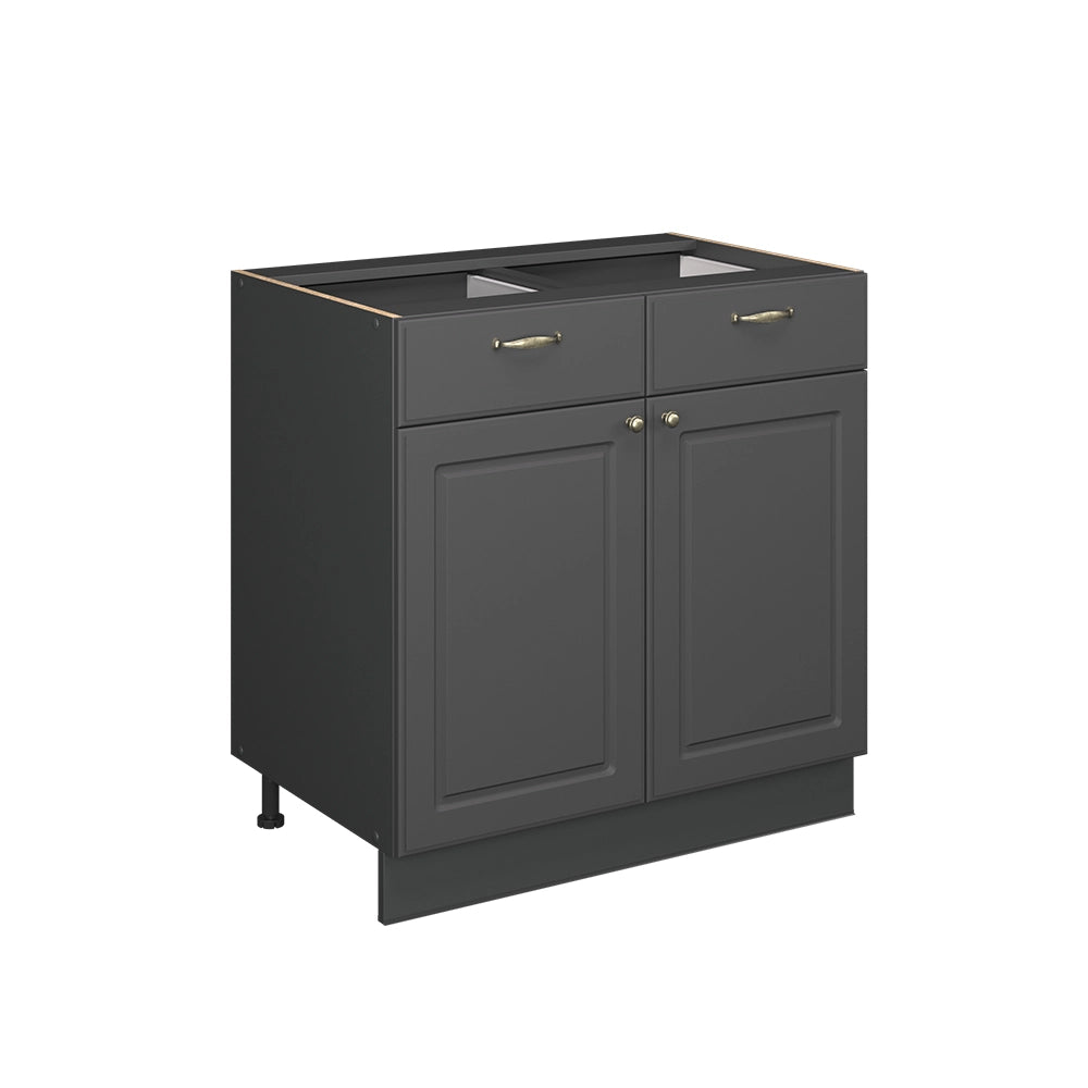 Vicco Mobiletto base per cucina Landhaus antrazit-oro 80 cm , PL Marmo