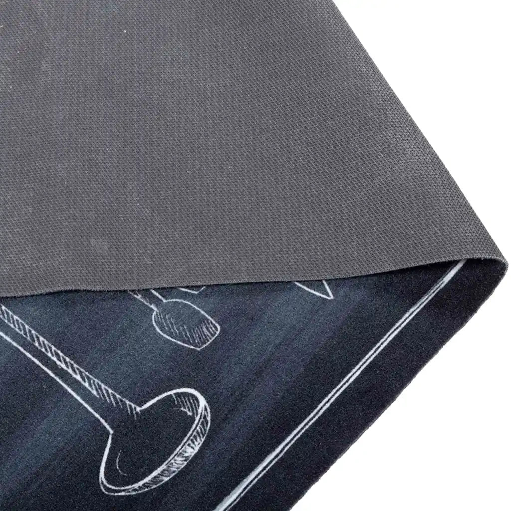 Tappeto da Cucina Nero 150 x 45 cm Velluto 42013432