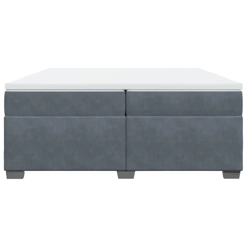 Giroletto a Molle con Materasso Grigio Scuro 200x200 cm Velluto