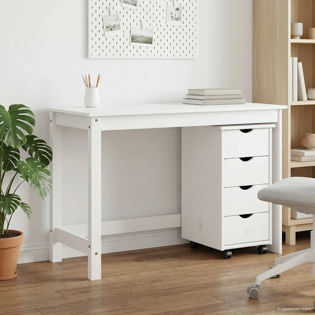 Set di Scrivania e Armadietto 2 pz Bianco 3438771