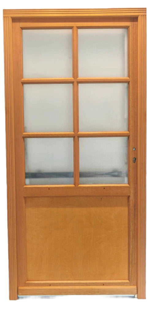 Porta di servizio in legno 'Naxos' 200X80 a sinistra a spinta (dimensioni tabella) senza maniglia