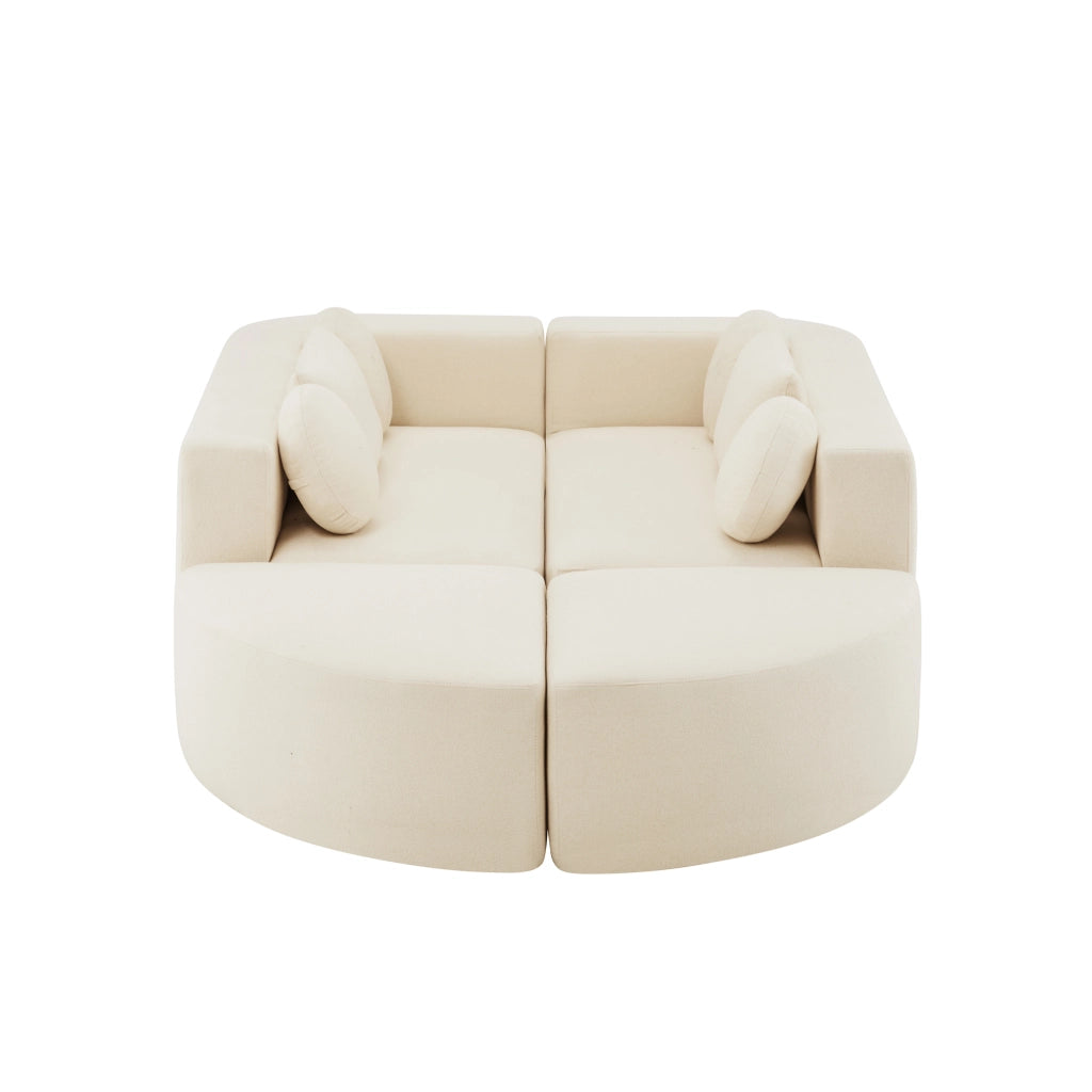 Divano Letto Modulare ¨C Xylo ¨C Chenille Beige, 292x165x68 cm