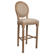 Sgabello in legno imbottito marrone 48x42x76/121h