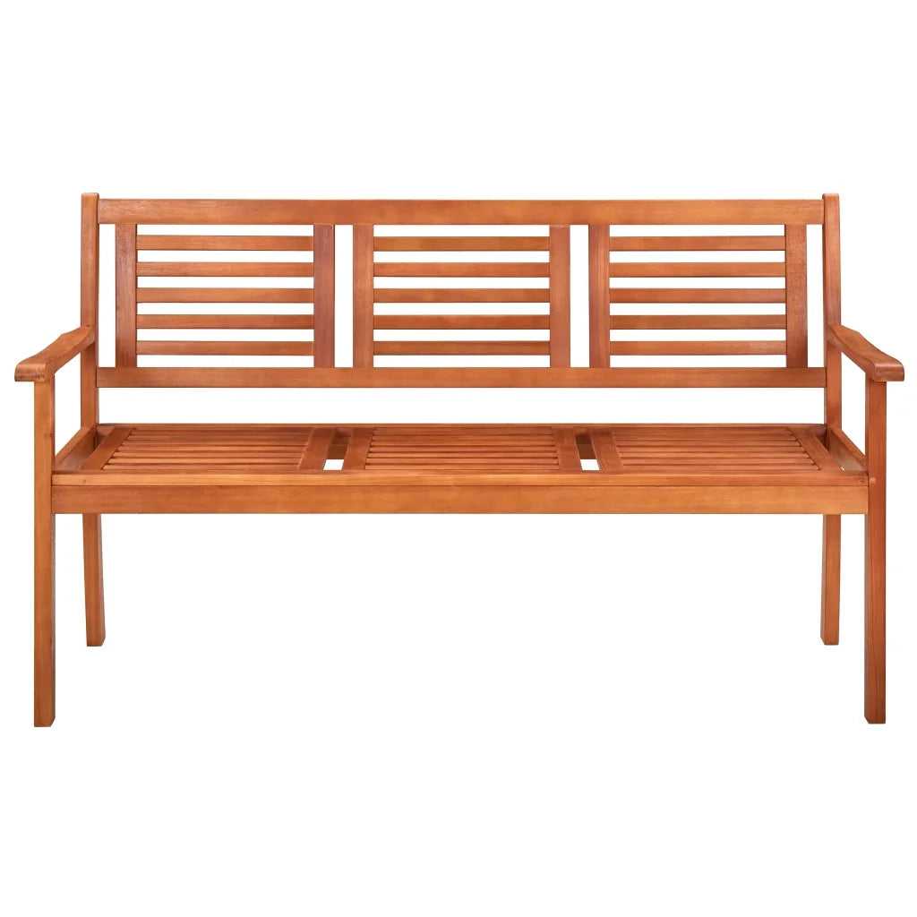 Panchina da Giardino 3 Posti e Cuscino 150cm Massello Eucalipto cod mxl 75767