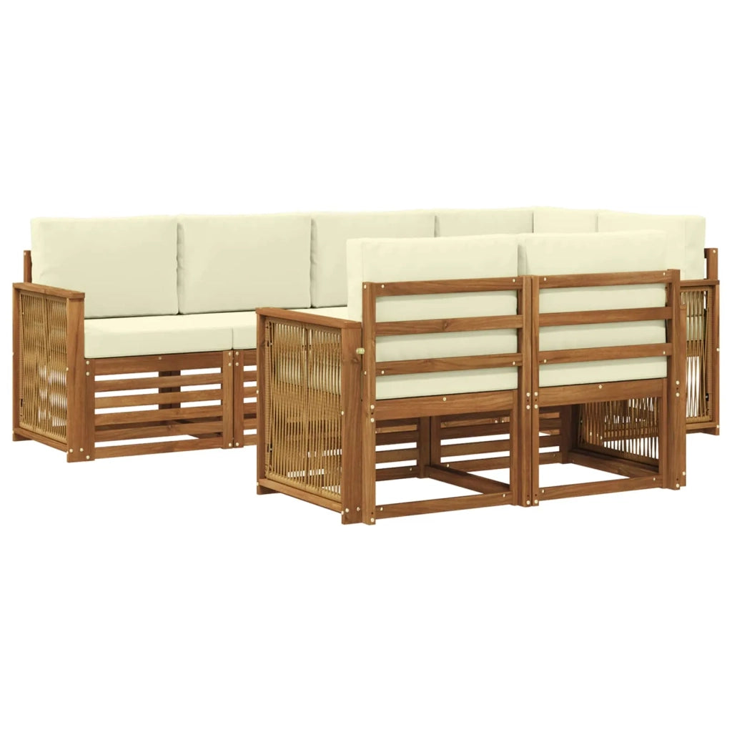 Set divano sezionale con cuscino 6 pcs Naturale e Crema 3384476