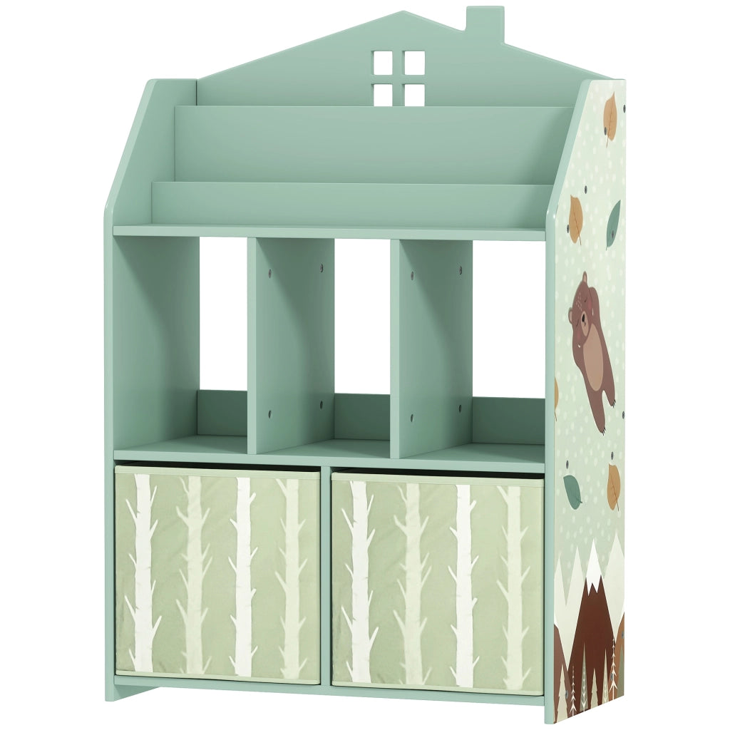 Scaffale Bambini con Cassetti Tessuto ¨C zephmum ¨C Verde 90x30x120