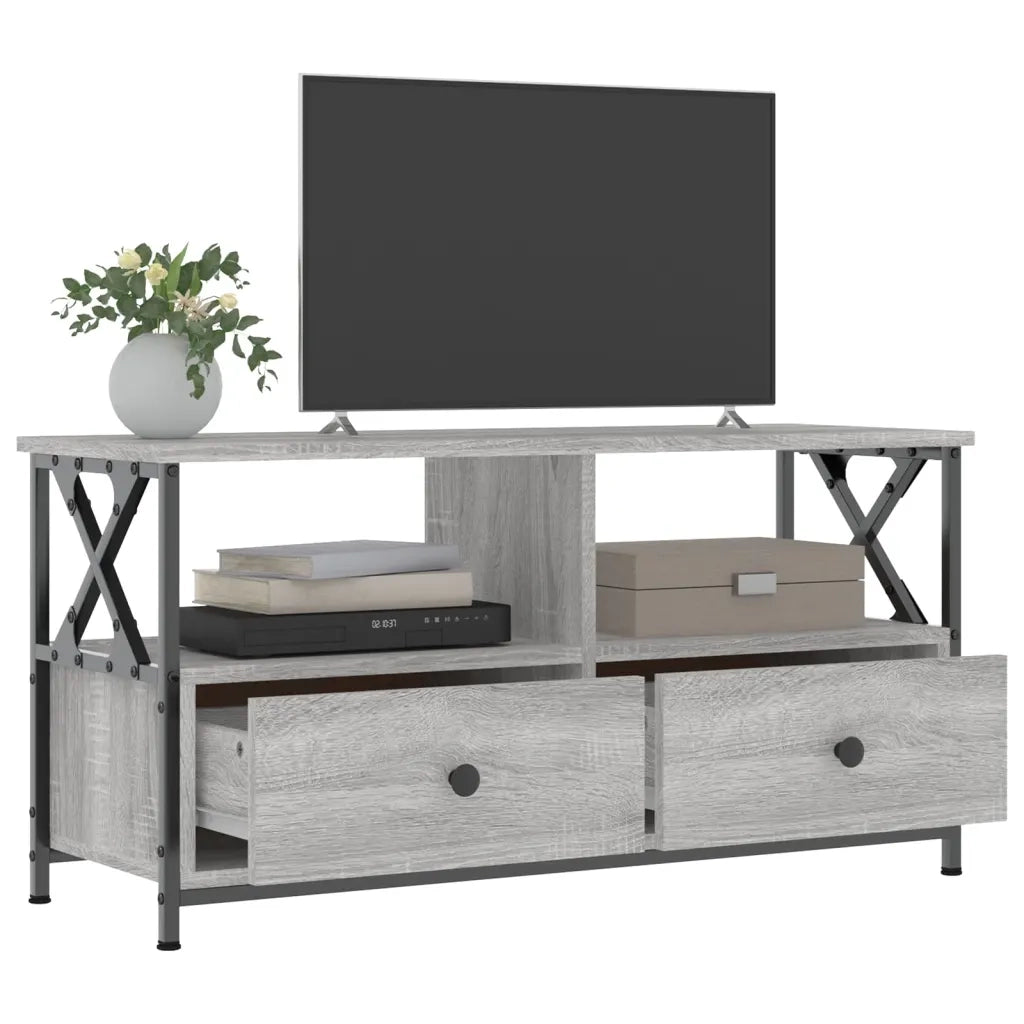 Mobile TV | Armadietto TV | Mobile Porta TV Grigio Sonoma 90x33x45 cm Legno Multistrato e Ferro