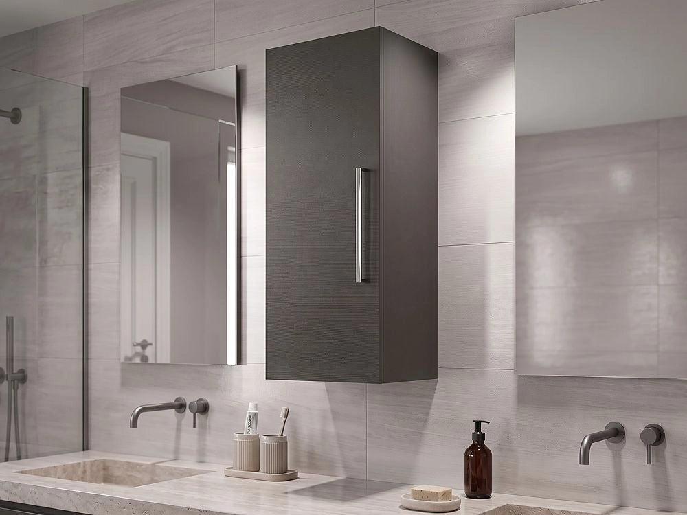 Armadietto laterale mobiletto Bagno Nero 88 x 40 x 35 cm Moderno