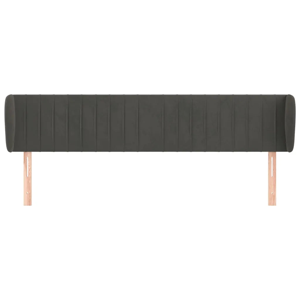 Testiera ad Orecchio Grigio Scuro 183x23x78/88 cm in Velluto 3117443