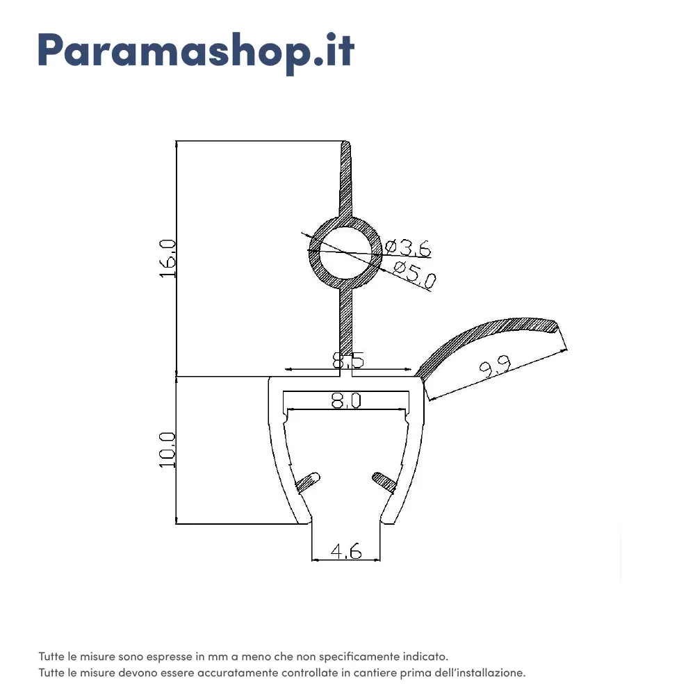 Coppia guarnizioni box doccia sottoporta in pvc 100cm per vetro 6-8mm baffo 16mm | Sealify