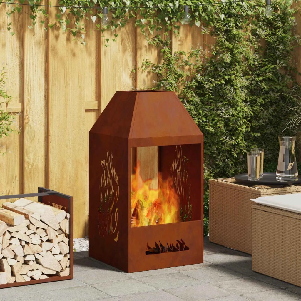 Focolare Marrone 50 x 50 x 100 cm Acciaio CorTen CFW2110022