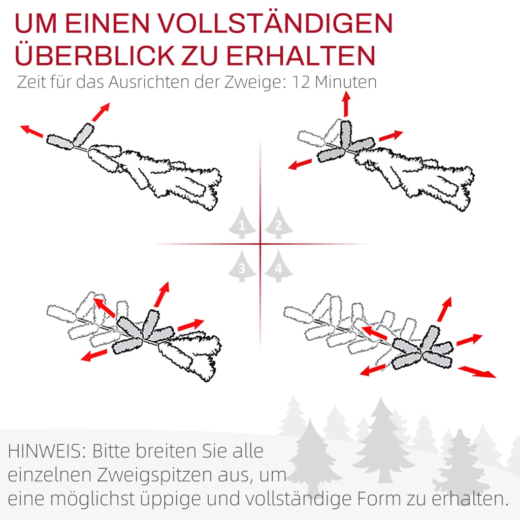 Albero di Natale 183 cm ¨C zephmum ¨C Realistico plastica antincendio con supporto