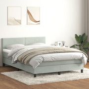 Letto a Molle con Materasso e LED Grigio Chiaro 160x210cm Velluto 3316695