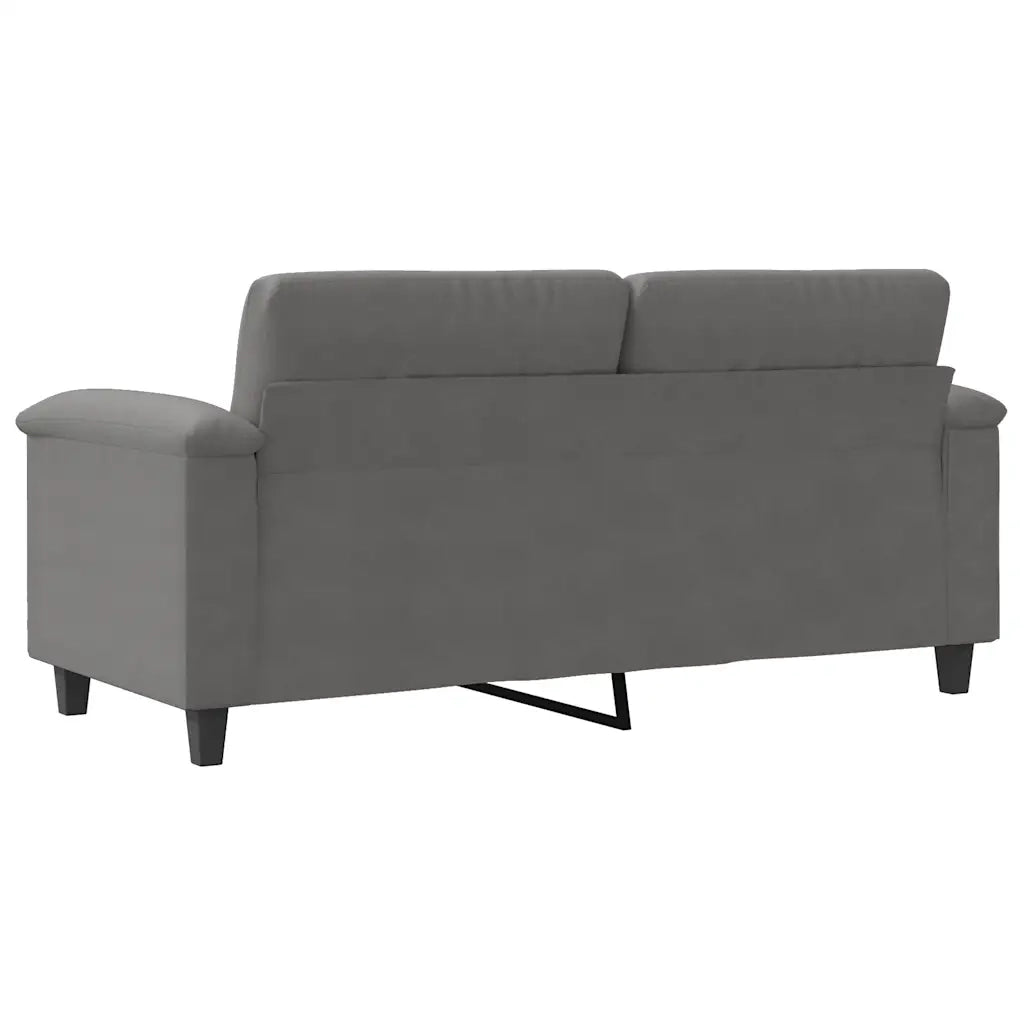 Divano a 2 Posti Grigio Scuro 140 cm in Tessuto Microfibra 359563
