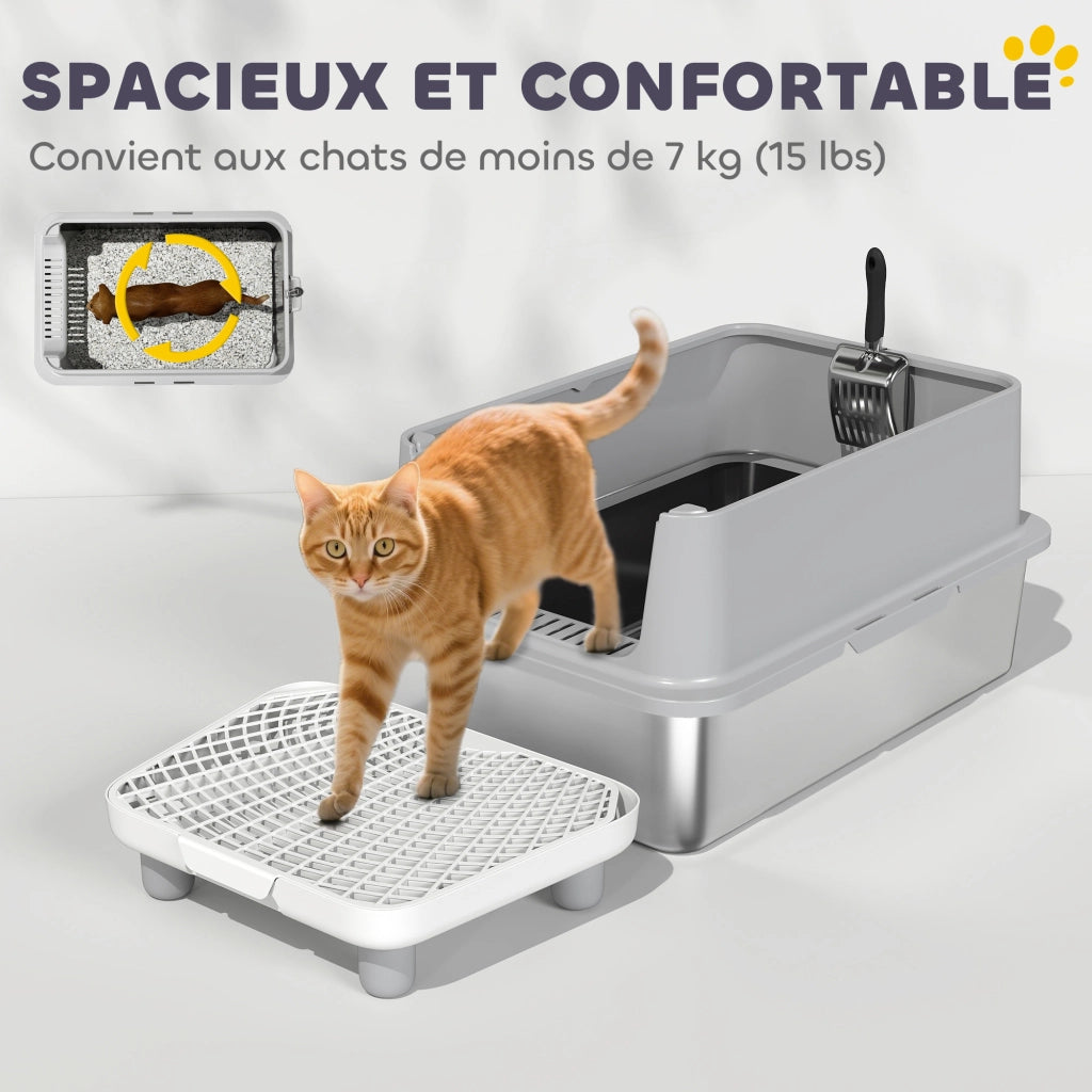 Lettiera per Gatti XL ¨C Zephmum ¨C Grigio 60x40x30 cm