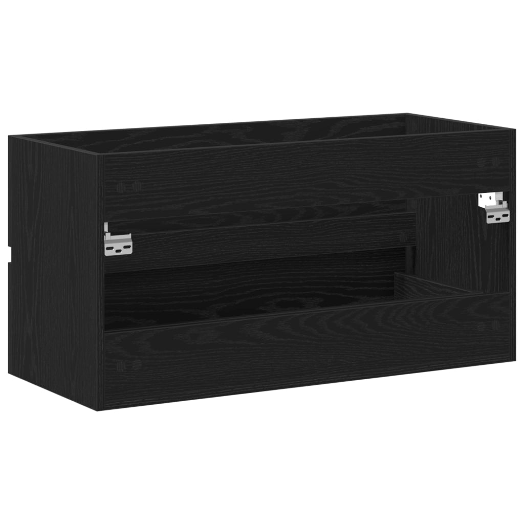 Mobile Lavabo Rovere Nero 90x38,5x45 cm in Legno Multistrato