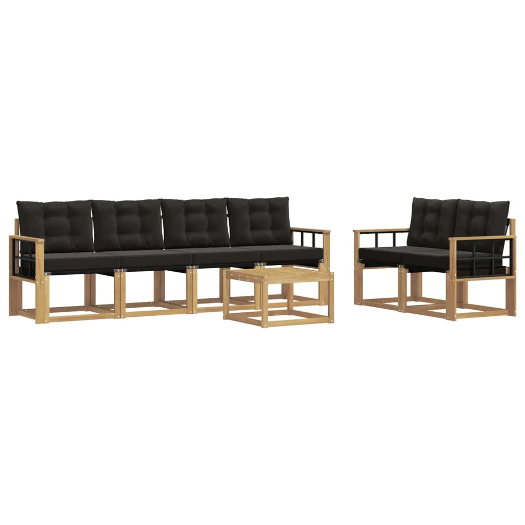 Set di divani da esterno 7 pz Bianco e Nero 3389242
