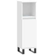 Mobiletto da bagno moderno con vani contenitori flessibili 30 x 30 x 100 cm legno composito bianco 02_0049009