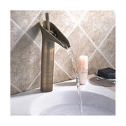 Trade Shop - Bagno Lavandino Lavabo Miscelatore Rubinetto Ottone Antico Cascata Alto -