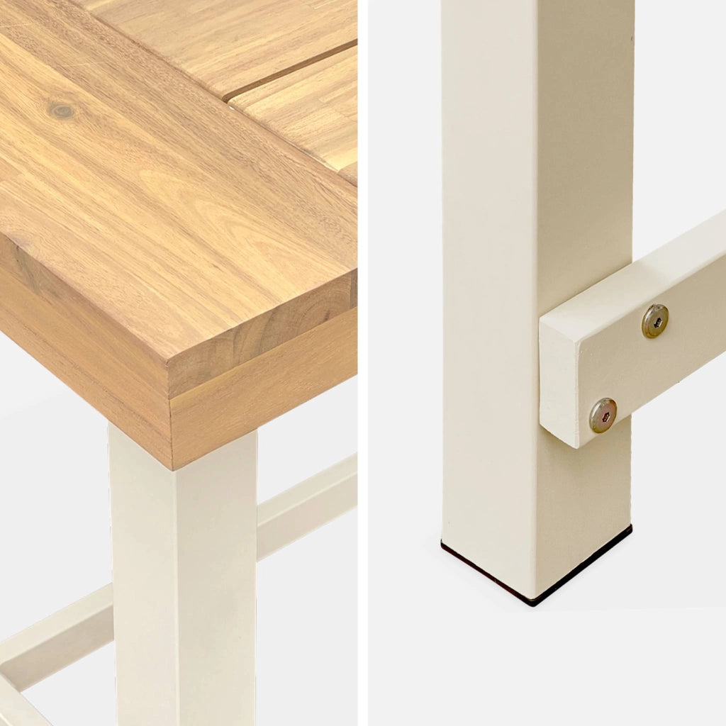 Tavolo da interno/esterno in legno e metallo, 6-8 posti, marrone