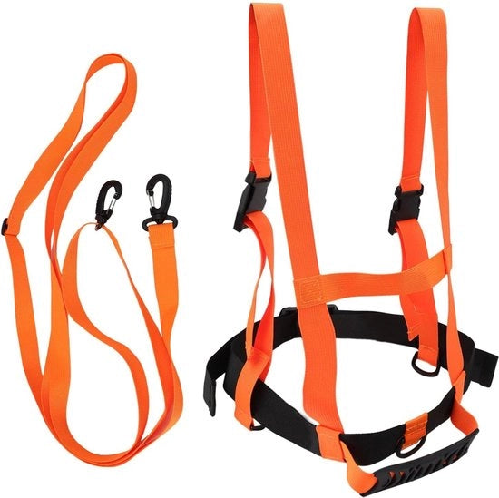 Riem per bambino per cavalli con colore arancione, abbigliamento per cavalli adattabile per bambini - attività all'aperto sci divertimento giochi - dimensione regolabile.
