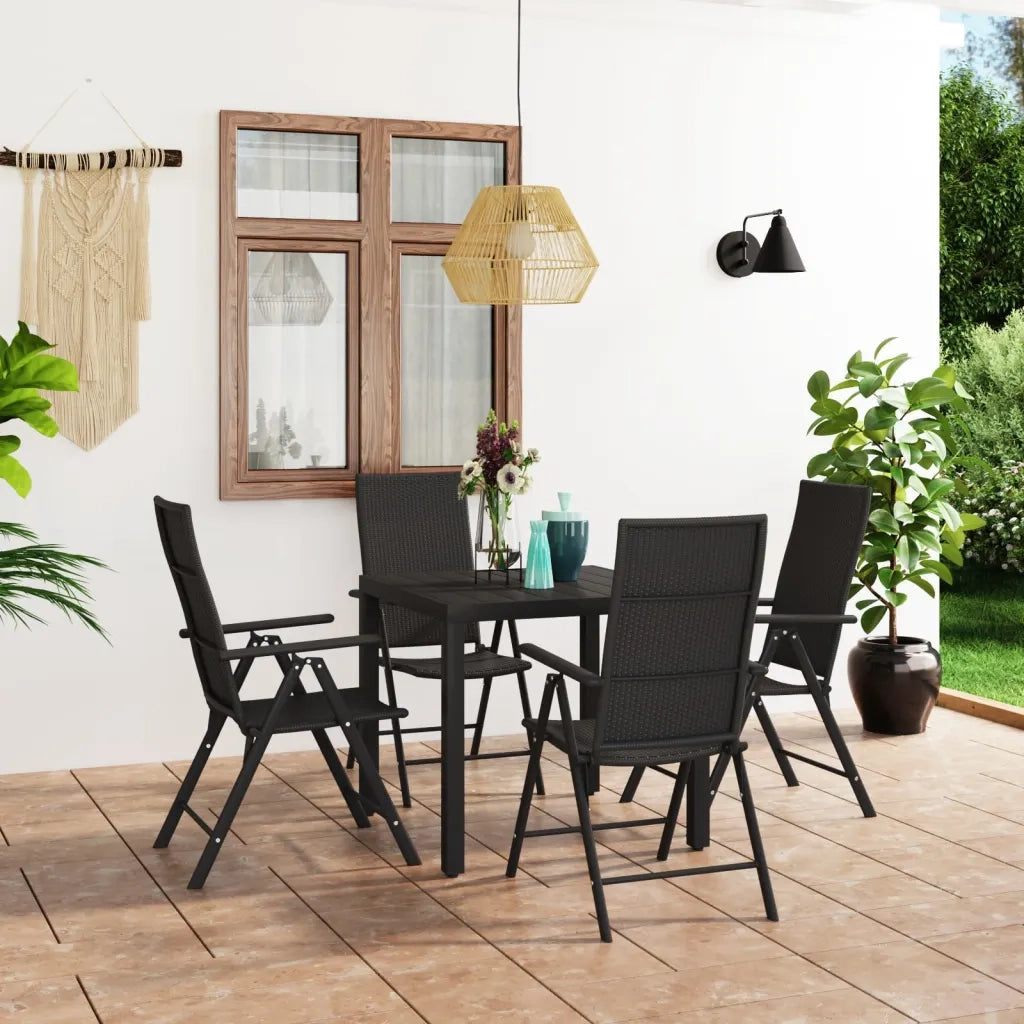 Set da Pranzo da Giardino 5 pz Nero 3060059