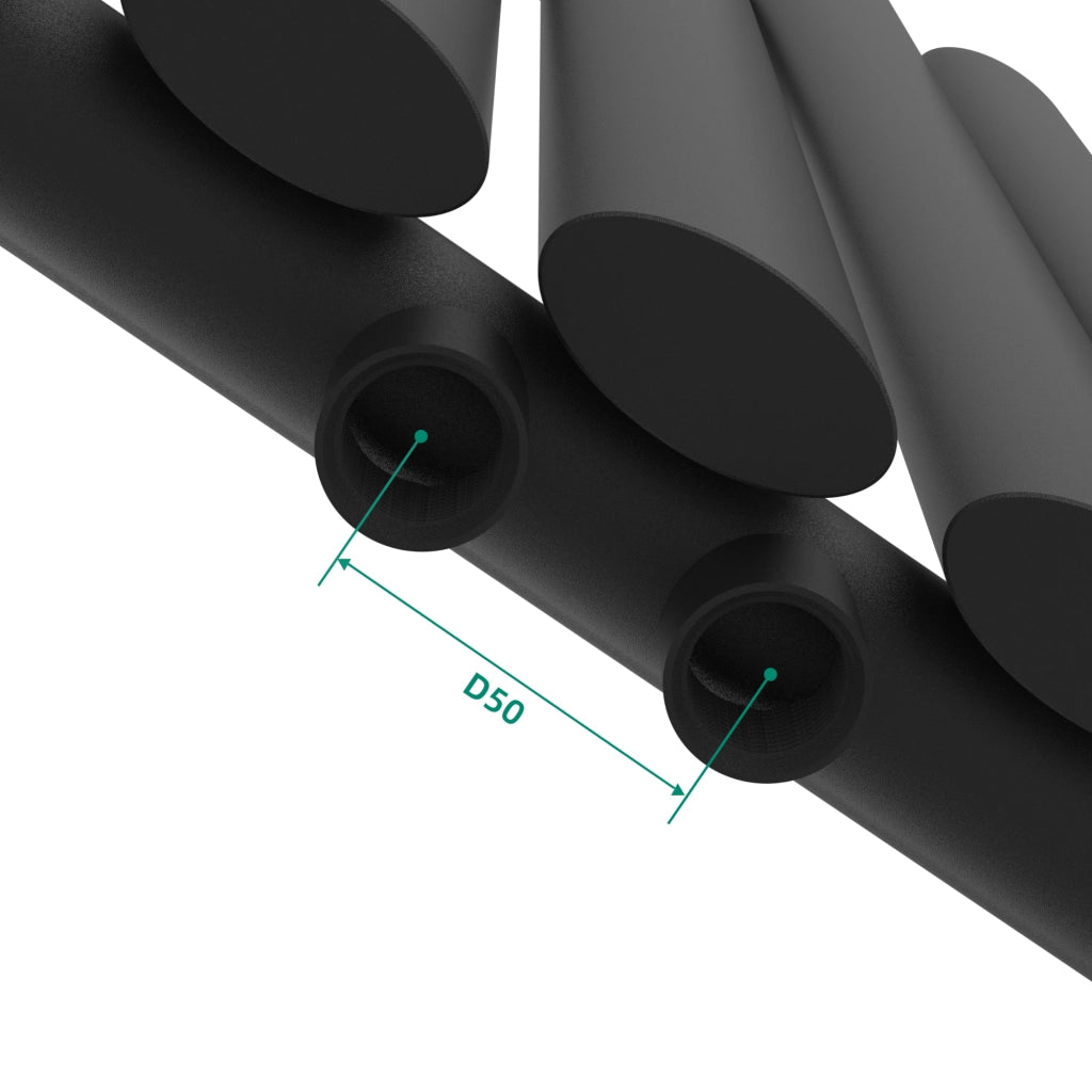 Termosifone Nore ad Acqua Calda Pannello Singolo con Elementi Tubolari 60 x 120 cm Nero [neu.haus]