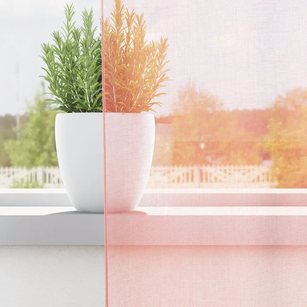 vidaXL Tende in Voile con Passanti 2 pz Rosa 140x140 cm