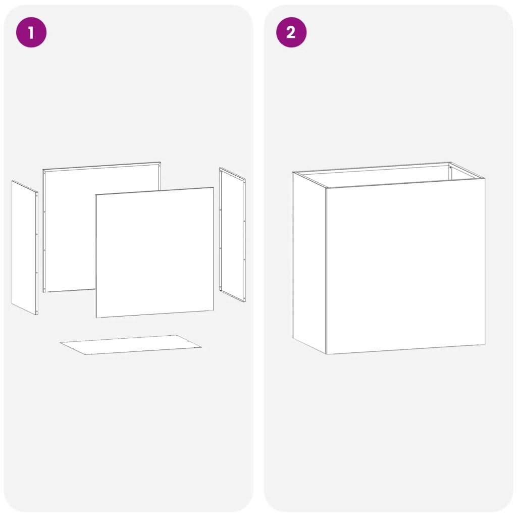 Vaso da giardino 2 pz Bianco 50 x 30 x 40 cm 8005515