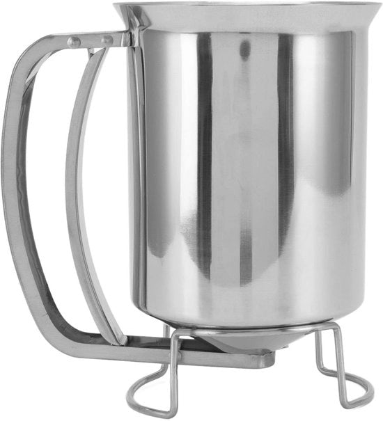 Dispensatore di Pancake 1000ml - Acciaio Inossidabile - Dispensatore Professionale di Impasto - Apertura di Scarico Ergonomica - Per Pancakes/Wafels - Facile da Pulire - Dispensatore di Impasto