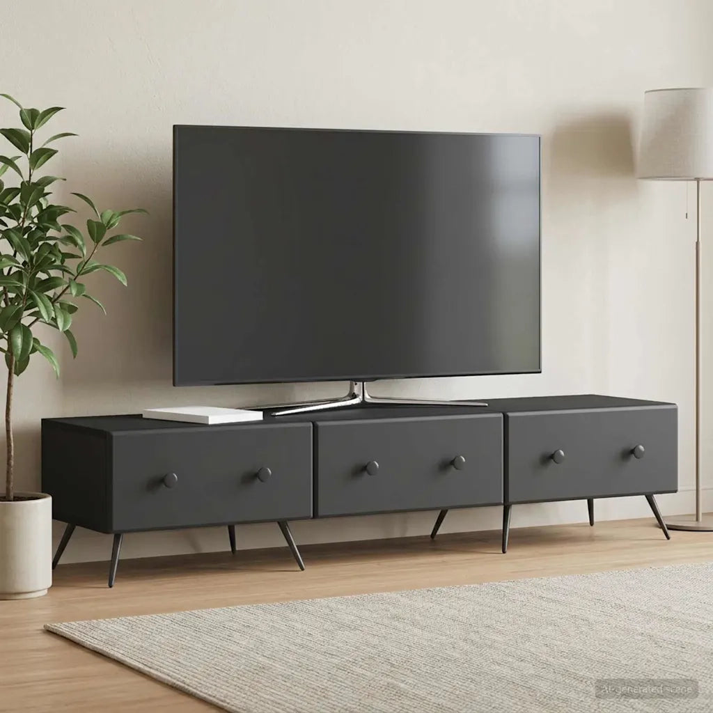 Mobile TV Nero 147 x 34,5 x 30 cm Legno ingegnerizzato 895626