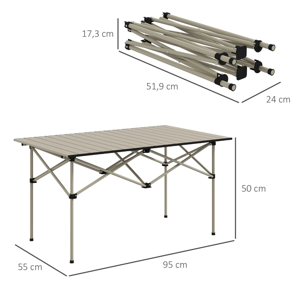 Tavolo da campeggio pieghevole ¨C zephmum ¨C Khaki 95x55 cm