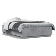 Letto matrimoniale | Letto per adulti | Giroletto Grigio Cemento 120x190 cm in Legno Multistrato